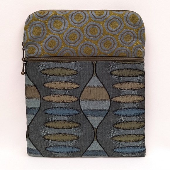 Maruca Handbags - Maruca iPad Tablet Sleeve Pouch with Pocket Handmade in Boulder CO Green Blue